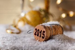 New Year's concept Champagne cork new year's 2015